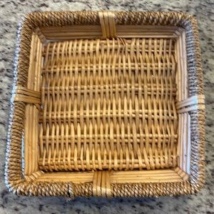 12’’ square sturdy wicker basket